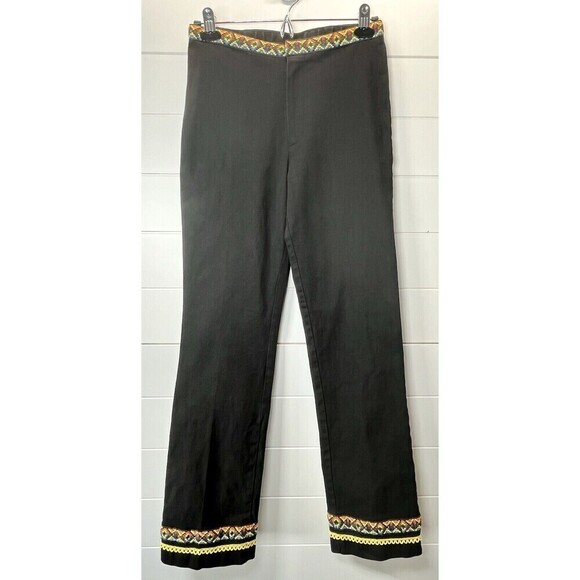 Tracy Evans Limited Pants Embroidered Y2k Boho Western Grunge Black Bootcut 9 - Picture 1 of 12